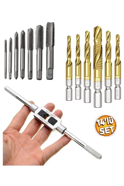 Depolife Kılavuz Pafta Seti Metrik vida Diş Açma uçları Klavuz Seti freze matkap uçları pafta kollu