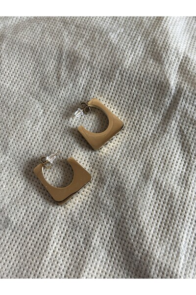 BİJUKO TAKI Stilinizi Parlatın أقراط فيرونيكا مربعة الشكل، لون ذهبي