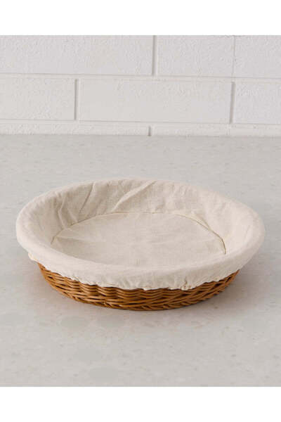REDTAG Brown Round Woven Basket With Cloth