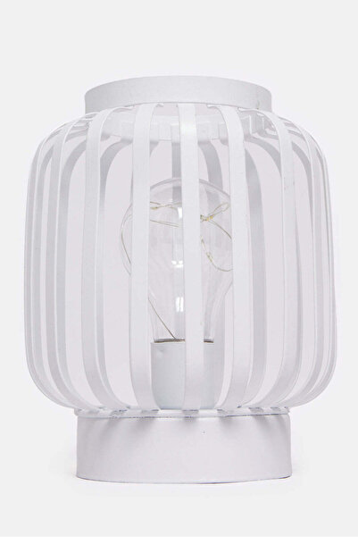 REDTAG White Metal LaNtern Lamp With Led Bulb
