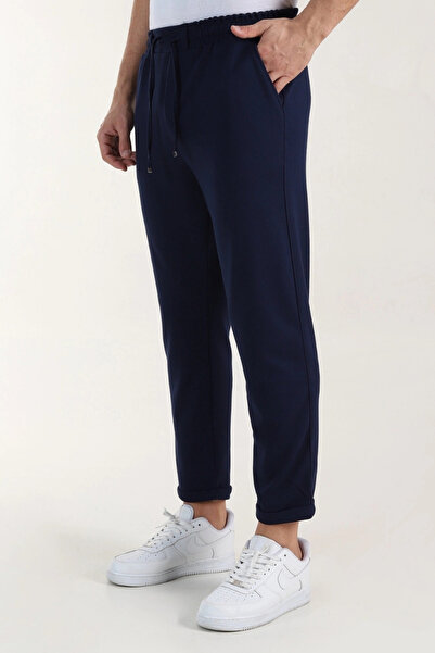 EXSPORT Diagonal Fabric Slimfit Comfortable Fit Double Leg Men's Trousers with Back Pockets