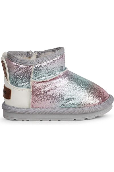 BUCKHEAD Shasta Girl's Gray Color Fur Inside Glittery Zippered Boots (Size 21-30)