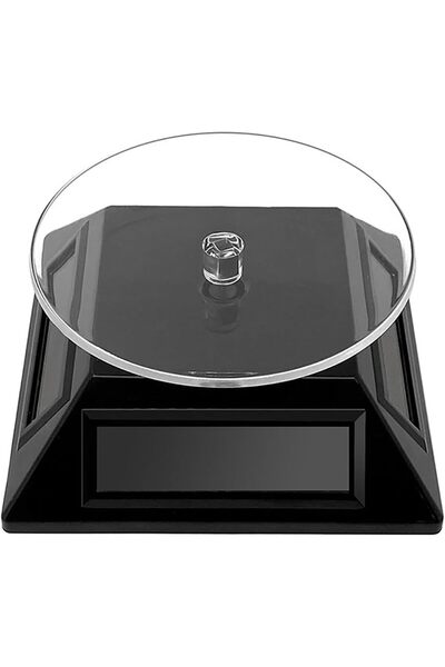 eWINNER Solar Powered 360° Rotating Display Stand for Watches, Phones & Jewelry (Black)