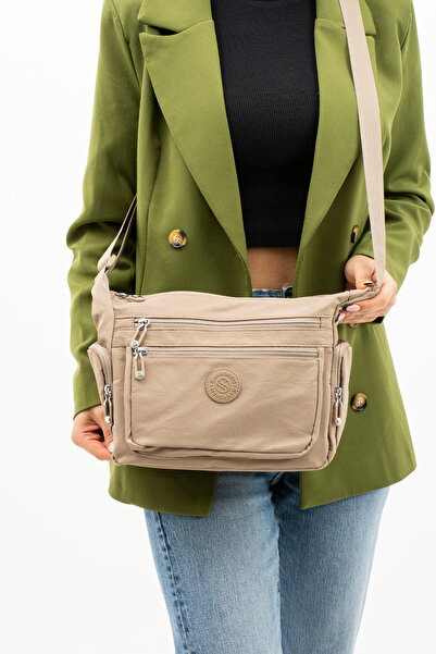 Sanmorris Su Geçirmez Kumaş Çok Cepli Omuz Askılı Kadın Çanta