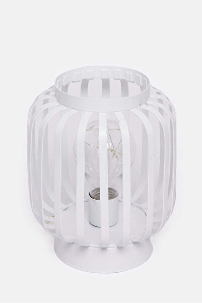 REDTAG White Metal LaNtern Lamp With Led Bulb