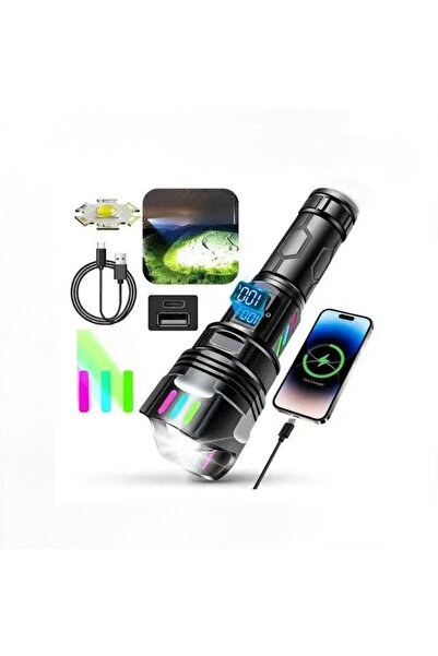 Generic Rechargeable LED Flashlights, Super Bright Zoomable Flashlight with 5 Modes, with LCD display