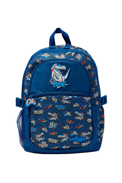 SMIGGLE Fly High Lacivert Dinozor Desenli Erkek Çocuk Sırt Cantası