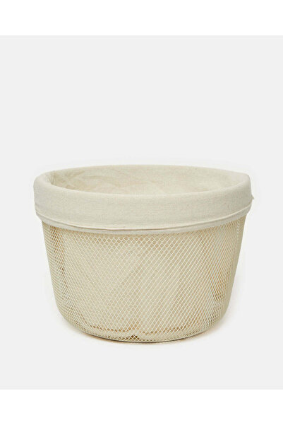 REDTAG White Metal Round Basket With Fabric