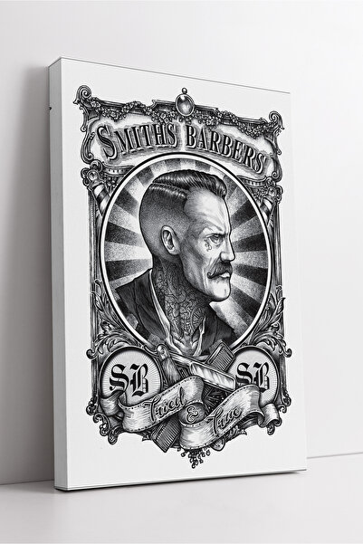 KOSS Dijital Vintage Smiths Barbers Portret Ilustrație Pictură pe pânză Desen...