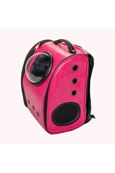 PisiMall Eco-leather backpack, Sarsaila, for pets, dark pink, 40x31x22.5 cm