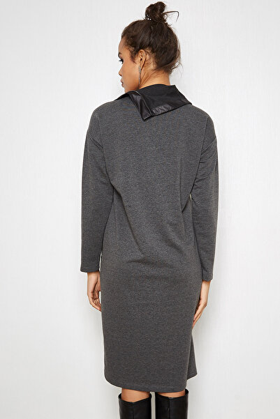 Hopoi Women's Leather Paneled Zipper Accessory Dress