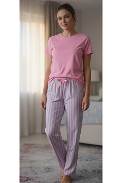 Melff Γυναικείο παντελόνι πιτζάμα από βαμβακερό μαλακό πλεκτό ελαστικό ύφασμα...