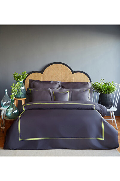 miemaison Milano Anthracite Fabric 120 Thread Count Luxury Duvet Cover - Supe...