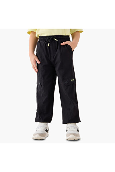 XYZ Solid Cargo Joggers with Drawstring Closure