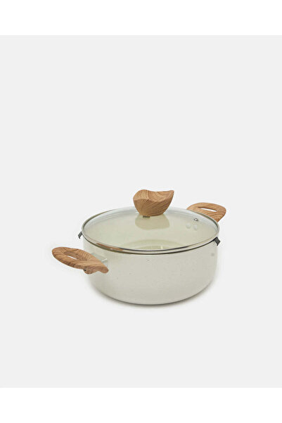 REDTAG Beige Aluminum Non Stick Dutch Oven With Glass Lid (22Cm)
