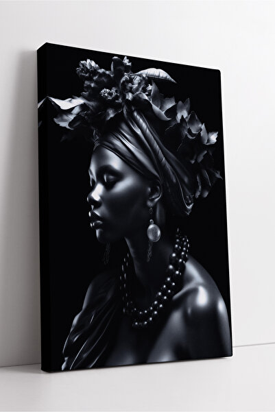 KOSS Dijital Negru strălucitor Afro Profil feminin Design artistic Estetică d...