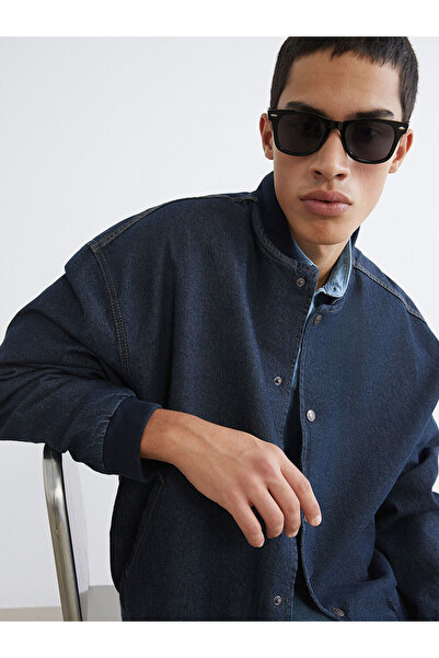 LC Waikiki New Season Comfortable Fit College Collar Men's Bomber Jean Jacket