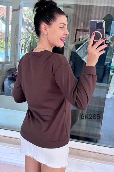 İnce Topuk Collar Detail Modal Sweatshirt 6K285