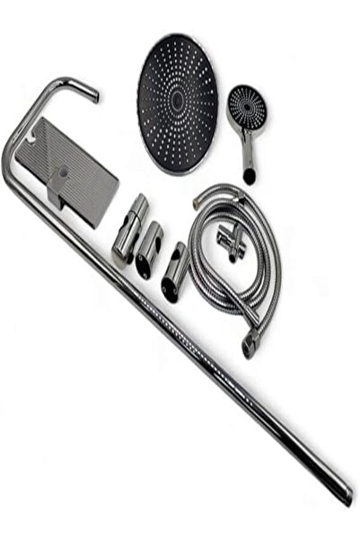 Generic Chrome Circular Shower with Riser and Handheld — Modern Luxury Design, Balanced Water Flow