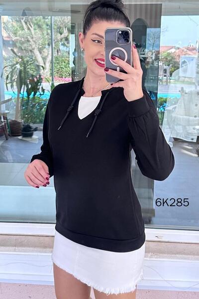 İnce Topuk Collar Detail Modal Sweatshirt 6K285