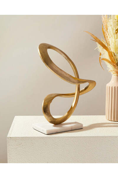 REDTAG Gold Orlando Metal Décor Accent Marble Base