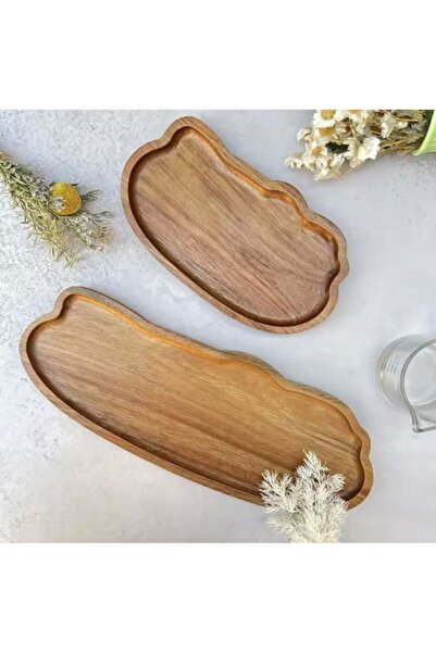 OEM Set of 2 Decorative Wooden Trays, EVNC, Japanese Style