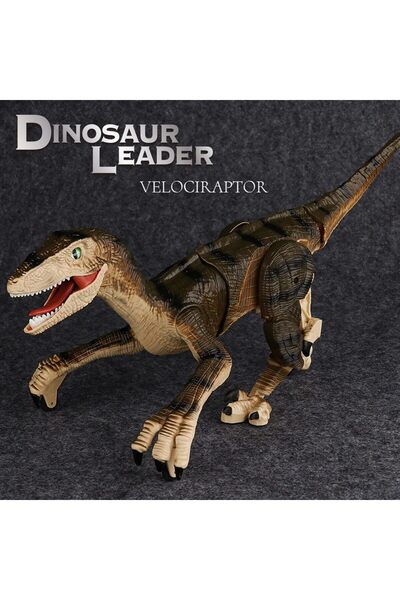fitto Velociraptor Remote Control Dinosaur Toy with Moving Legs, Glowing Eyes, Rechargeable Battery, Sound