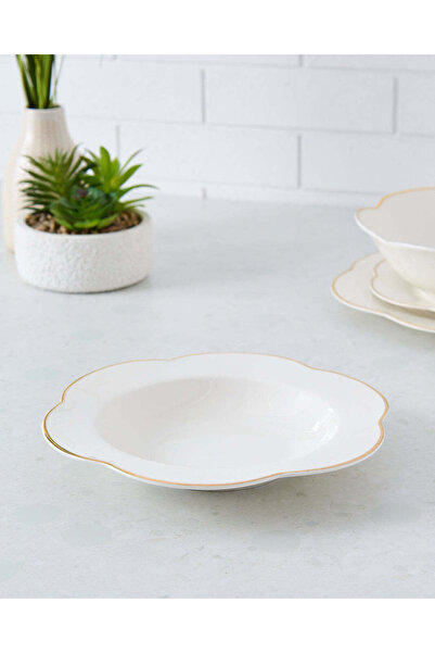 REDTAG White Soup Plate With Gold Rim