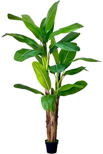 MirageBotanics 7ft Fake Banana Tree Artificial Leaf Plant with Black UV Planter