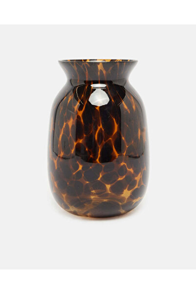 REDTAG Safari Brown Embellished Cheetah Glass Vase