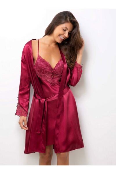 Pierre Cardin Set of 2 Satin Short Nightgown Dressing Gown 4300