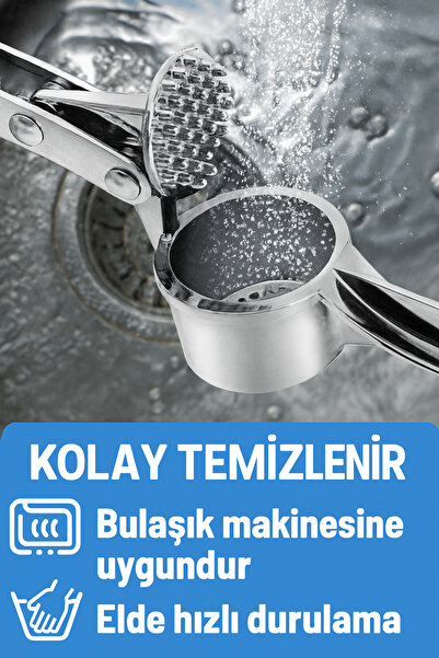 DAT35 Paslanmaz Çelik Hazneli Sarımsak Ezici – Ergonomik Tutma, Hızlı ve Prat...