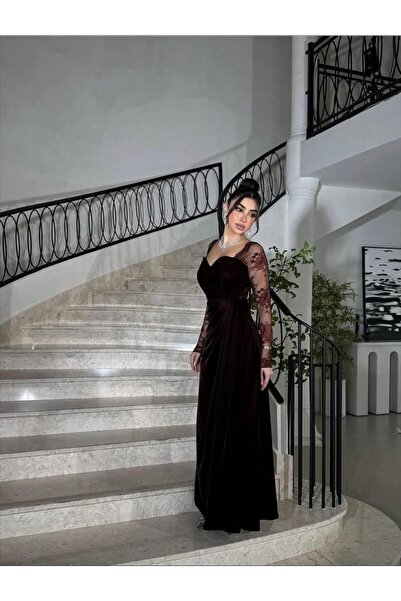 LMAURA Elegant Korean velvet evening dress