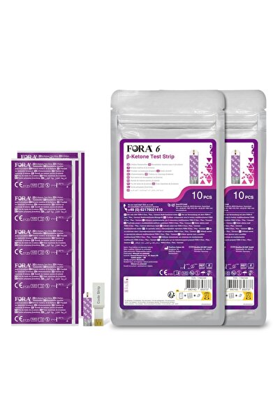 FORA beta-ketone test strips, pack 2x10, 0.8 µl, home/professional