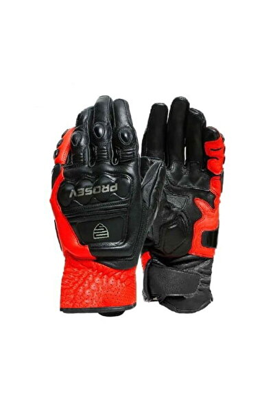 Prosev GL60 Yazlık Deri Eldiven (Siyah-Kırmızı)
