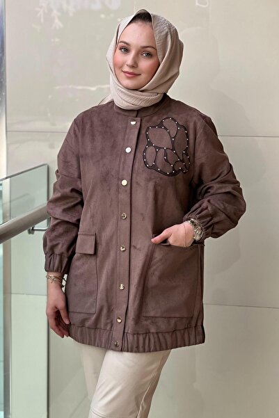 Nuss Front Snap Fastener Double Pocket Suede Cap