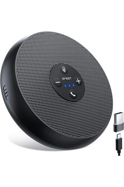 eMeet M1A USB Speakerphone - Zoom Certified, AI Mics, 360° Voice Pickup, USB-C Plug & Play