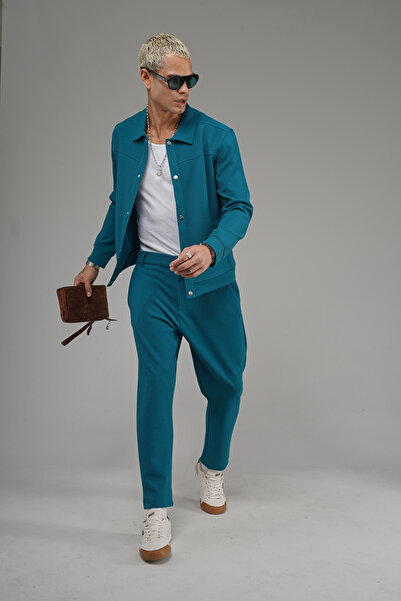 Butik Trend Biz Regular Snap Fastener Jacket Pants Bottom Top Set