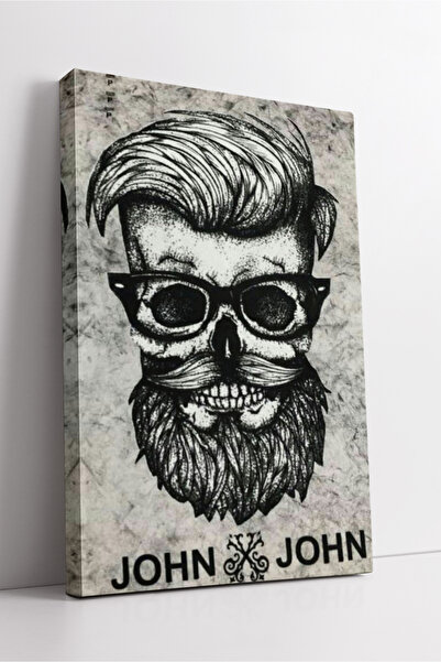 KOSS Dijital John John Skull Beard Ilustrație stilizată Decor pentru bărbieri...
