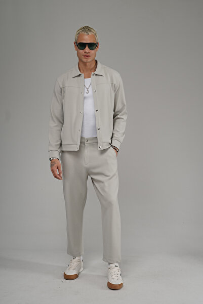 Butik Trend Biz Regular Snap Fastener Jacket Pants Bottom Top Set