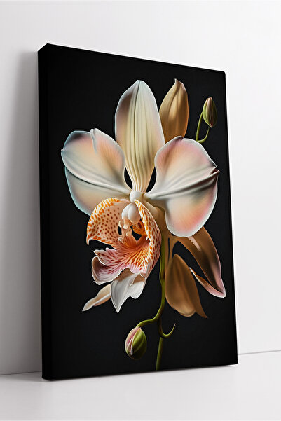 KOSS Dijital Pictură modernă de perete cu flori de orhidee albă în tonuri blâ...