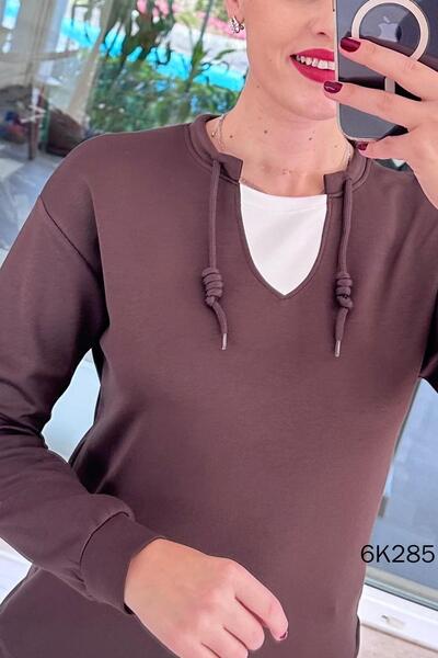 İnce Topuk Collar Detail Modal Sweatshirt 6K285