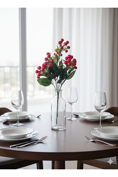 YAPAY ÇİÇEK DERYASI 1 Piece 7 Branches 38 cm Large Grain Kokina Home Vase Decoration Ornament