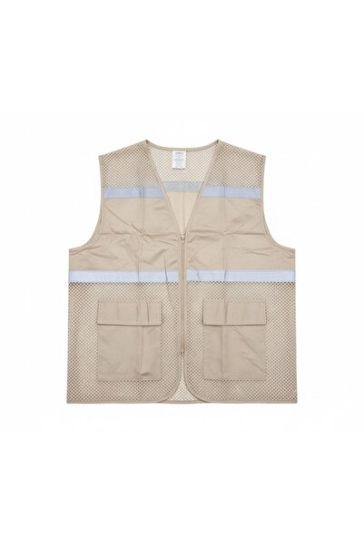 Generic High-visibility mesh safety vest with multiple pockets for engineers and supervisors
