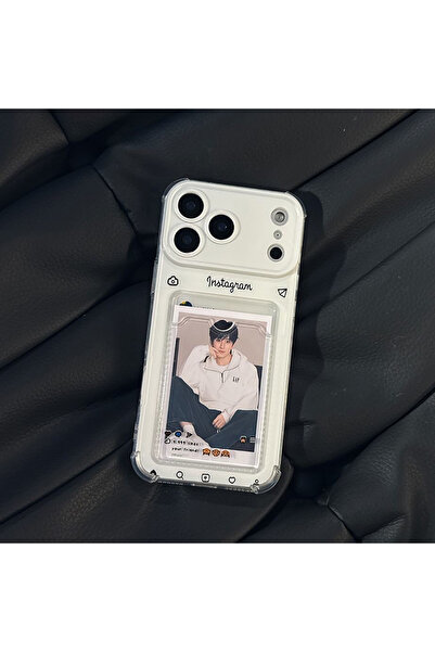 Generic Case compatible with iphone 17 Pro max back cover，Storable Polaroid photo slot，Transparent, TPU