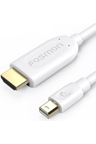 Fosmon Mini DisplayPort to HDMI Cable Adapter (1.8M / 6ft) - White, Gold Plated