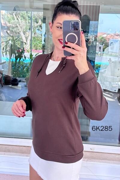 İnce Topuk Collar Detail Modal Sweatshirt 6K285