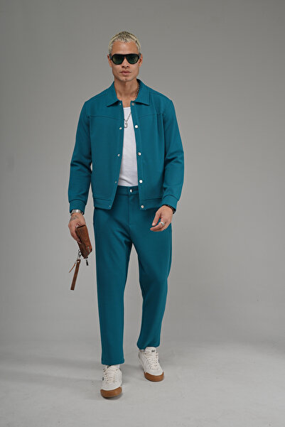 Butik Trend Biz Regular Snap Fastener Jacket Pants Bottom Top Set