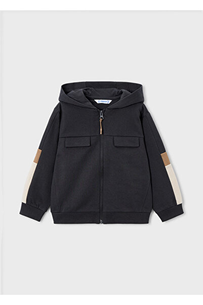 MAYORAL Hooded Zippered Sweat Cardigan - Navy Blue