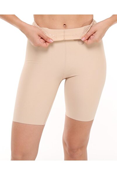 Tusebu Women's Stitch-Free Non-Slip Band Nude Corset Effect Biker Shorts